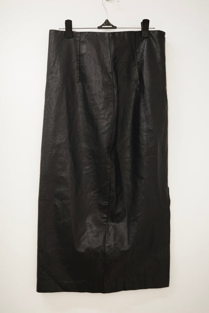 VINTAGE leather slit skirt