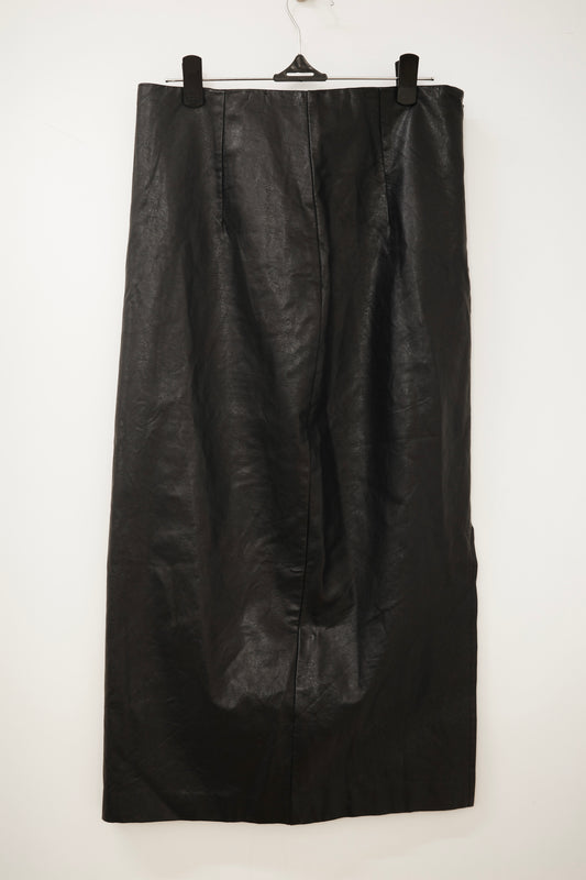 VINTAGE leather slit skirt