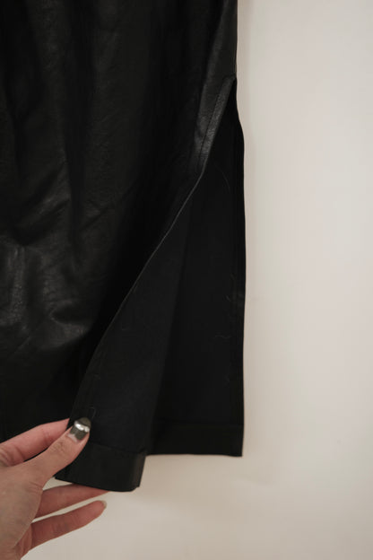 VINTAGE leather slit skirt