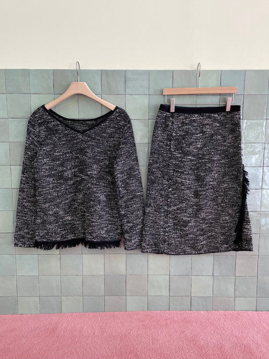 THEORY cotton tweed set up