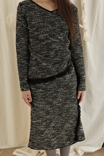 THEORY cotton tweed set up