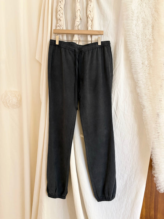 VINTAGE pure silk jogger pants