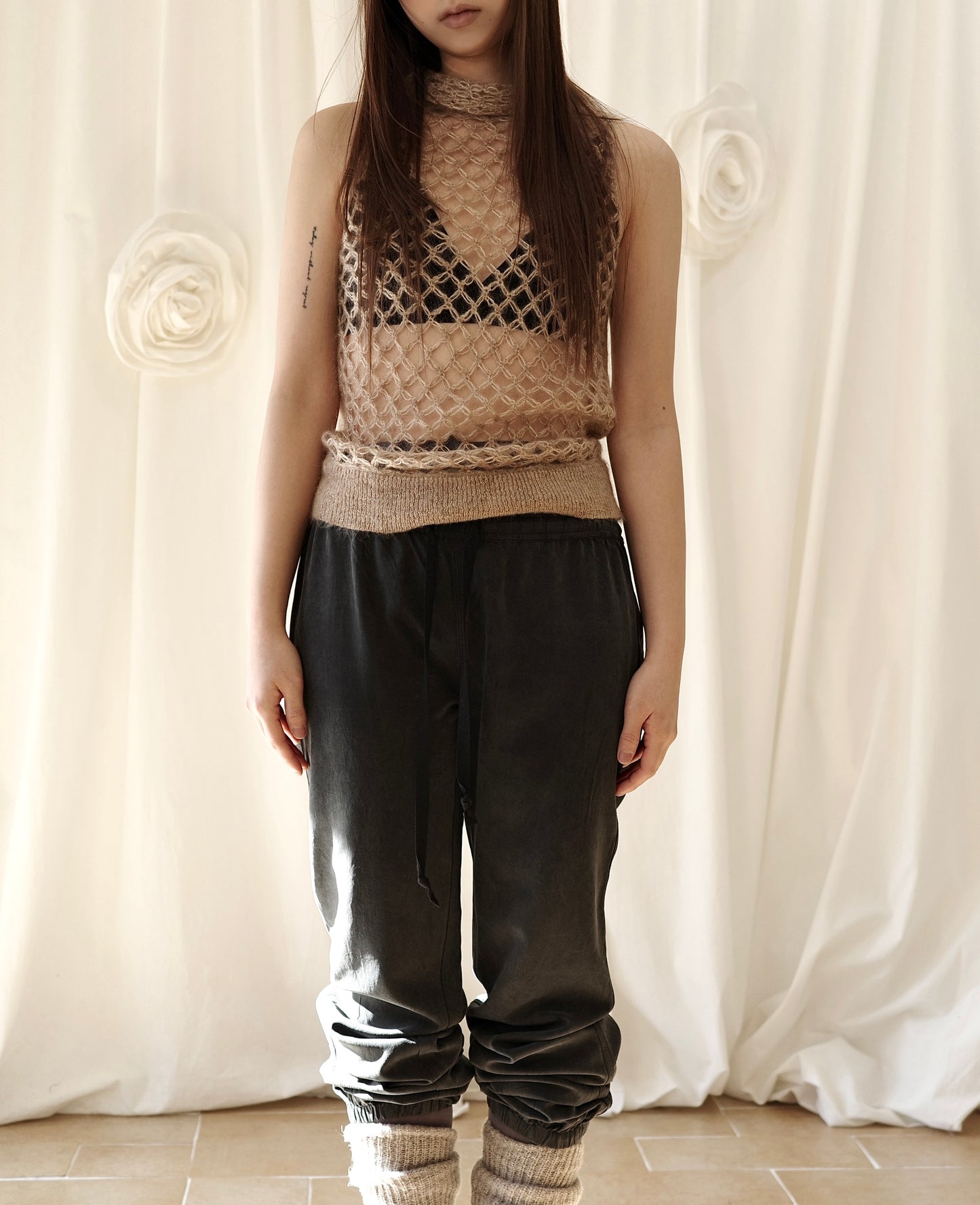 VINTAGE pure silk jogger pants